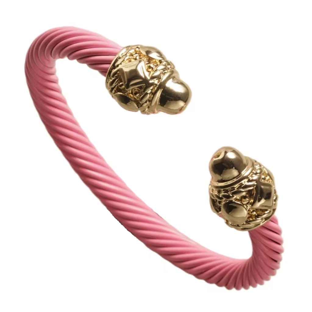 7mm Pink Cable with Gold Tips