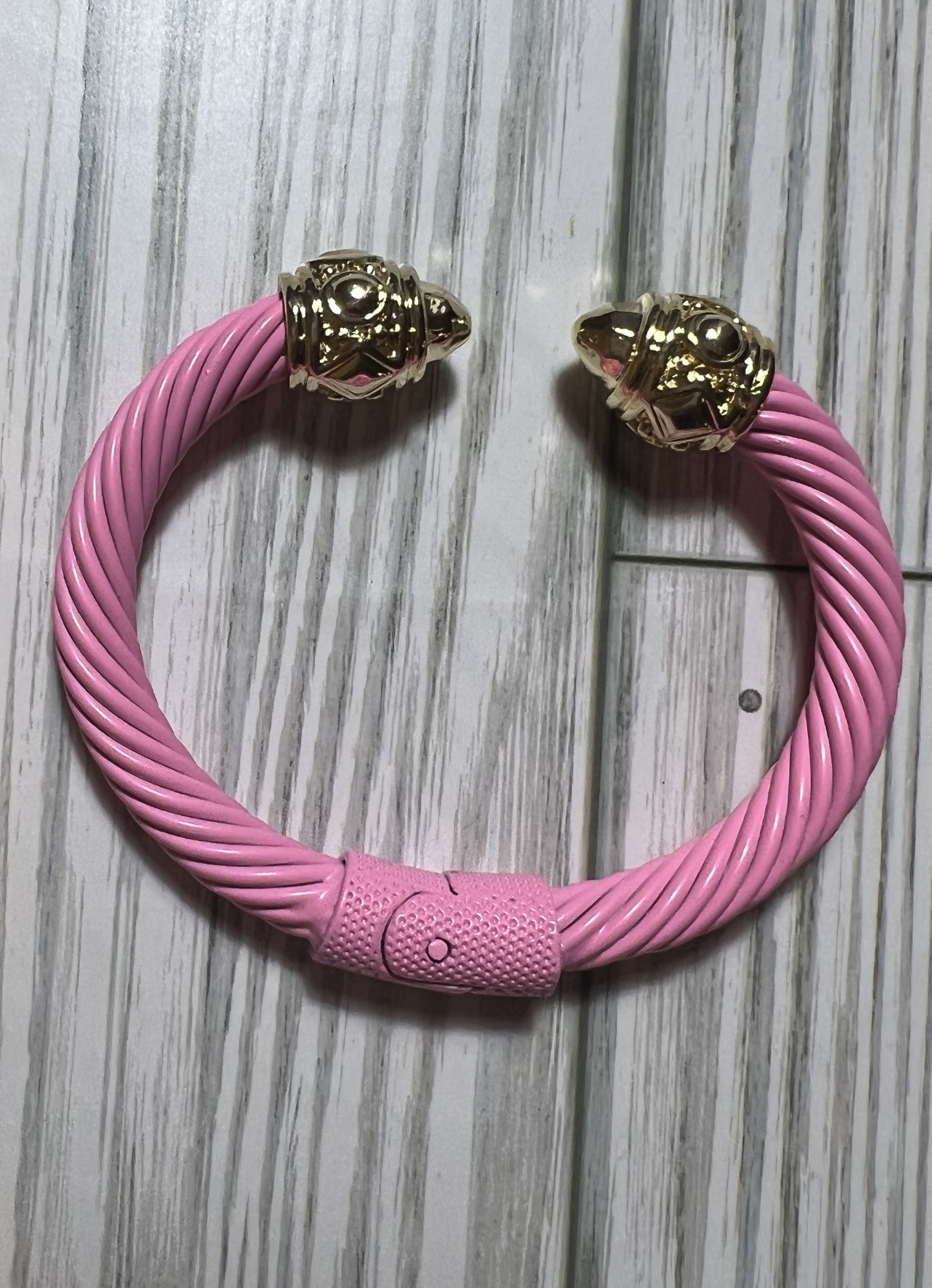 Pink 8mm Cable Hinge Bracelet